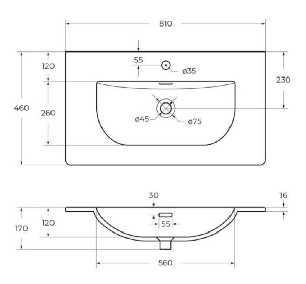 Раковина BelBagno Uno BB-8099-80